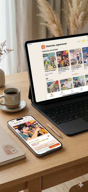 Historias en japonés español app